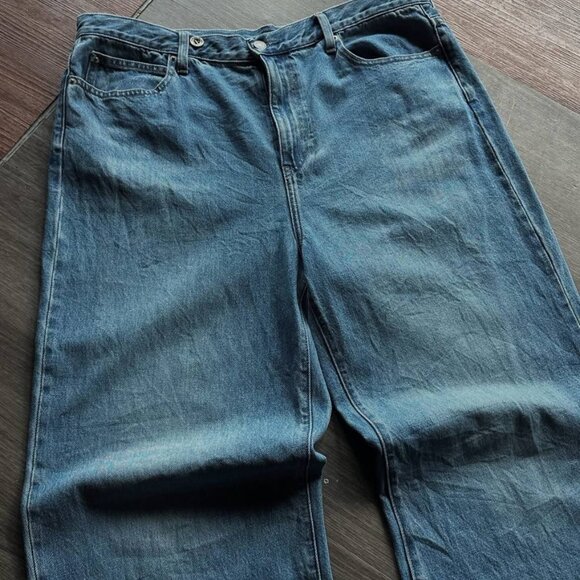 Relaxed Fit Wide-Leg Blue Denim Jeans - Picture 4 of 5